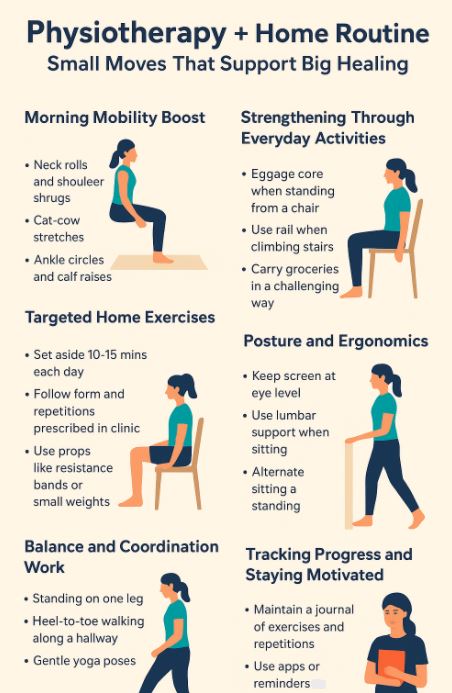 Home Physiotherapy Infographic Exercises 